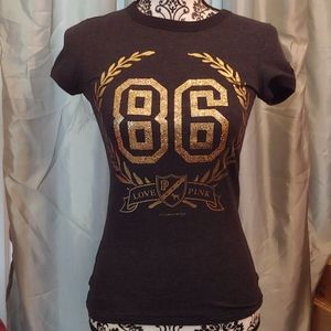 VS Pink Gold Glitter top XS